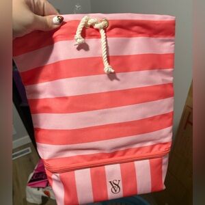 Victoria's Secret Coral and Pink Tote with bottom cooler